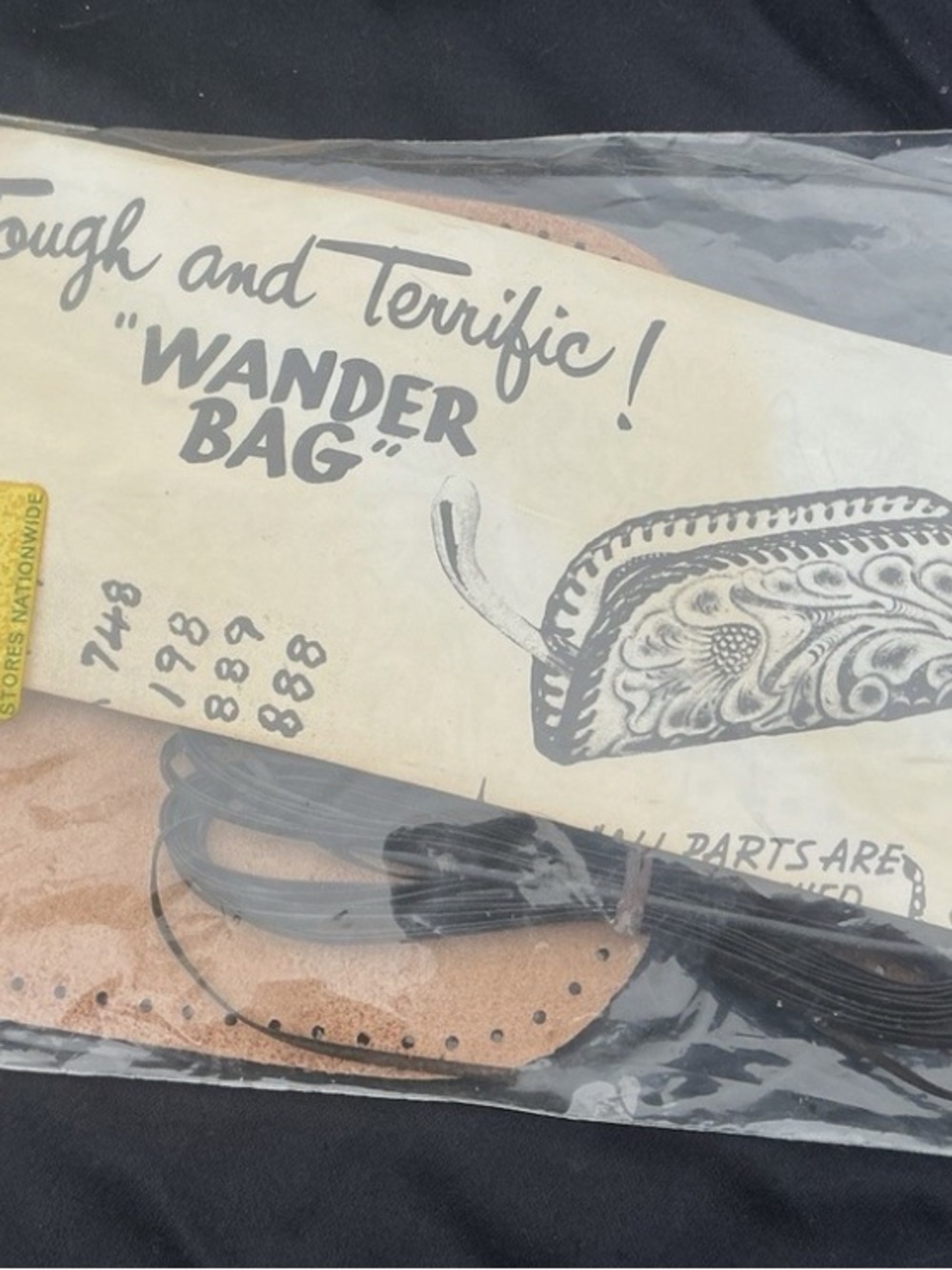 Vintage 1970s Tandy Brown Leather “ WANDER Bag” KIT , Hippie Bag